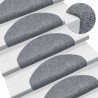 Tapis d'escalier autocollants 10 pièces 65 x 21 x 4 cm Gris clair Demi-rond Grand 