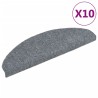 Tapis d'escalier autocollants 10 pièces 65 x 21 x 4 cm Gris clair Demi-rond Grand 