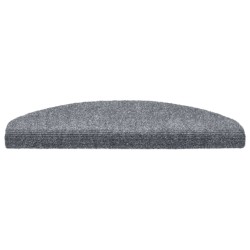 Tapis d'escalier autocollants 10 pièces 65 x 21 x 4 cm Gris clair Demi-rond Grand 