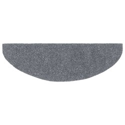 Tapis d'escalier autocollants 10 pièces 65 x 21 x 4 cm Gris clair Demi-rond Grand 