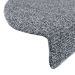 Tapis d'escalier autocollants 10 pièces 65 x 21 x 4 cm Gris clair Demi-rond Grand 