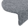 Tapis d'escalier autocollants 10 pièces 65 x 21 x 4 cm Gris clair Demi-rond Grand 