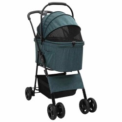 Poussette Pliante pour Animaux Réglable Vert 81 x 47 x 99 cm 