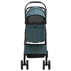 Poussette Pliante pour Animaux Réglable Vert 81 x 47 x 99 cm 
