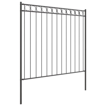 Clôture de jardin grise 1,7x1,5 m en acier 