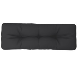 Coussin de palette noir 120x40x12 cm tissu 