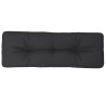 Coussin de palette noir 120x40x12 cm tissu 