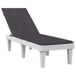 Coussin de chaise longue anthracite mélangé (75+105) x 50 x 4 cm 