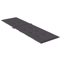 Coussin de chaise longue anthracite mélangé (75+105) x 50 x 4 cm 