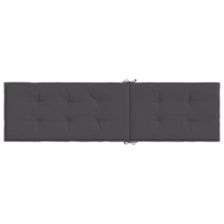 Coussin de chaise longue anthracite mélangé (75+105) x 50 x 4 cm 