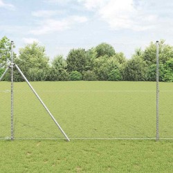 Clôture Hexagonale Grise Argent 1.6 x 10 m Acier galvanisé 