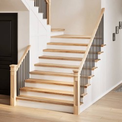 Marches d'escalier 2 pcs non traité bois de chêne massif 