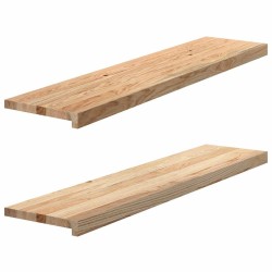 Marches d'escalier 2 pcs non traité bois de chêne massif 