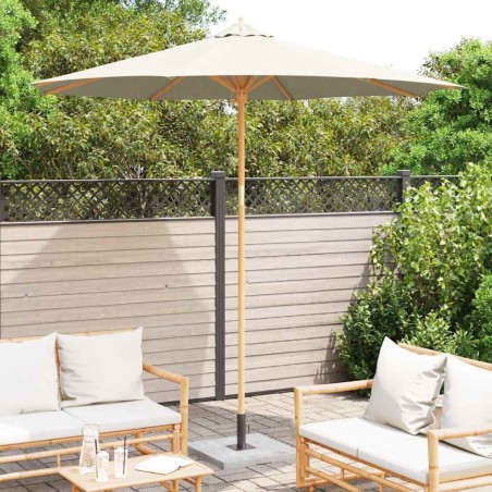 Parasol de jardin crème et blanc 270 x 260 cm en bambou 