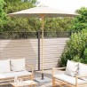 Parasol de jardin crème et blanc 270 x 260 cm en bambou 