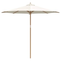 Parasol de jardin crème et blanc 270 x 260 cm en bambou 