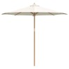 Parasol de jardin crème et blanc 270 x 260 cm en bambou 