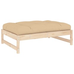 Repose-pied de jardin 120x80 cm bois de pin massif 