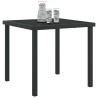 Table de jardin Noir 80x80x73 cm en Verre Trempé 