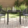 Table de jardin Noir 80x80x73 cm en Verre Trempé 