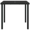 Table de jardin Noir 80x80x73 cm en Verre Trempé 