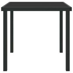 Table de jardin Noir 80x80x73 cm en Verre Trempé 