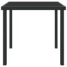 Table de jardin Noir 80x80x73 cm en Verre Trempé 