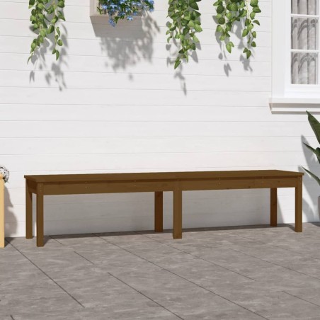 Banc de jardin à 2 places marron miel 203,5x44x45cm bois de pin 