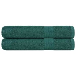 Serviettes de sauna 2 pcs vert 80x200 cm 360 g/m² 100% coton 