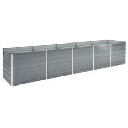 Lit surélevé de jardin Acier galvanisé 400x80x45 cm Gris 