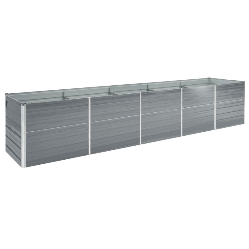 Lit surélevé de jardin Acier galvanisé 400x80x45 cm Gris 
