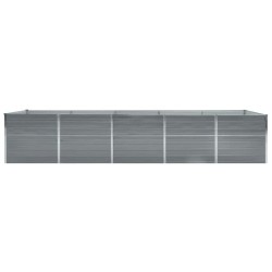 Lit surélevé de jardin Acier galvanisé 400x80x45 cm Gris 
