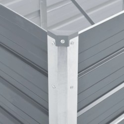 Lit surélevé de jardin Acier galvanisé 400x80x45 cm Gris 