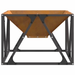 brasero square 50x50x35 cm en acier weathering 