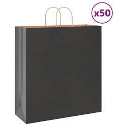 Sacs en papier 50 pcs avec poignées noir 45x17x48 cm 