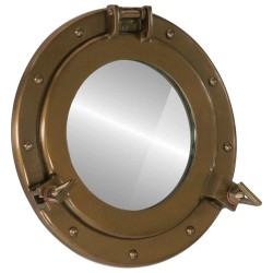 Miroir en forme de hublot mural Ø30 cm aluminium et verre 