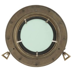 Miroir en forme de hublot mural Ø30 cm aluminium et verre 