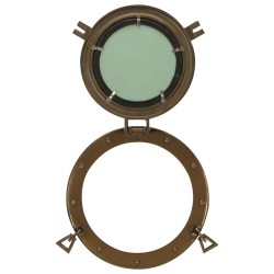 Miroir en forme de hublot mural Ø30 cm aluminium et verre 