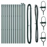 Pieux de clôture 13 pcs Vert Ø32mm 160 cm Métal 