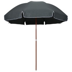 Parasol de jardin avec mât en acier 300 cm anthracite 