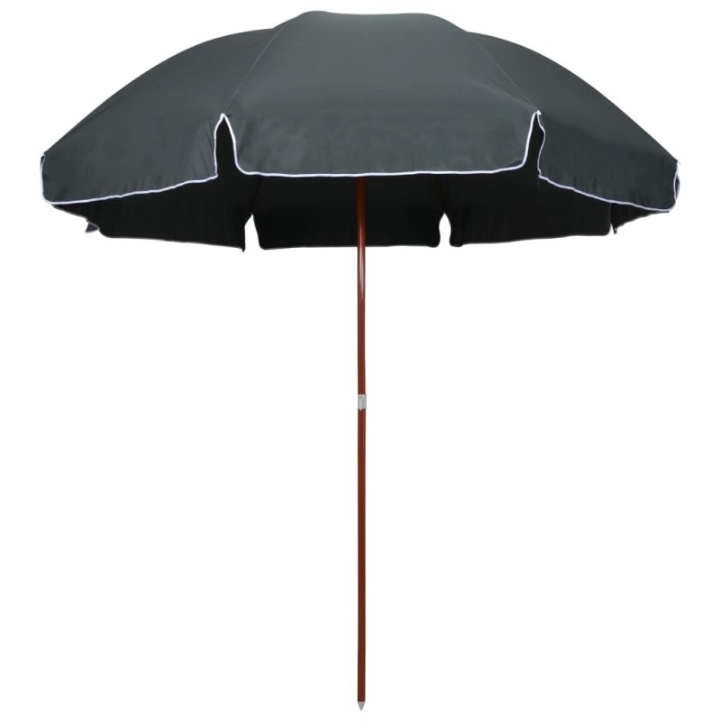 Parasol de jardin avec mât en acier 300 cm anthracite 