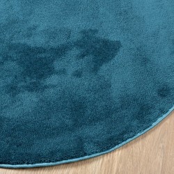 Tapis OVIEDO à poils courts turquoise Ø 160 cm 