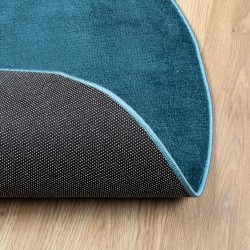 Tapis OVIEDO à poils courts turquoise Ø 160 cm 