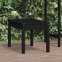 Banc de jardin noir 80x44x45 cm bois massif de pin 