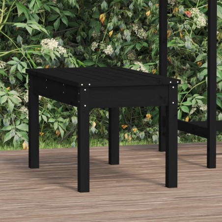 Banc de jardin noir 80x44x45 cm bois massif de pin 