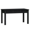 Banc de jardin noir 80x44x45 cm bois massif de pin 