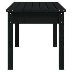 Banc de jardin noir 80x44x45 cm bois massif de pin 