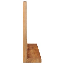 Miroir mural avec étagère 60x12x40 cm Bois de teck massif 