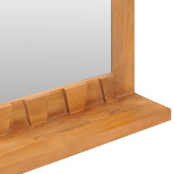 Miroir mural avec étagère 60x12x40 cm Bois de teck massif 
