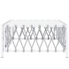 Table de jardin blanc 70x70x34 cm tissu tissé 